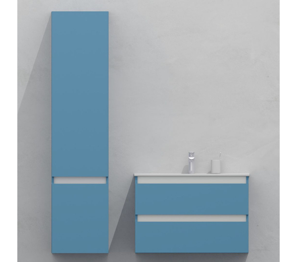 Комплект мебели для ванной тумба 80 см с раковиной и пеналом 40*40*170 см, левый, цвет RAL 5024, влагостойкий, матовая эмаль + лак, серия СДпрестиж артикул SDPLTMR-805024 изображение 1