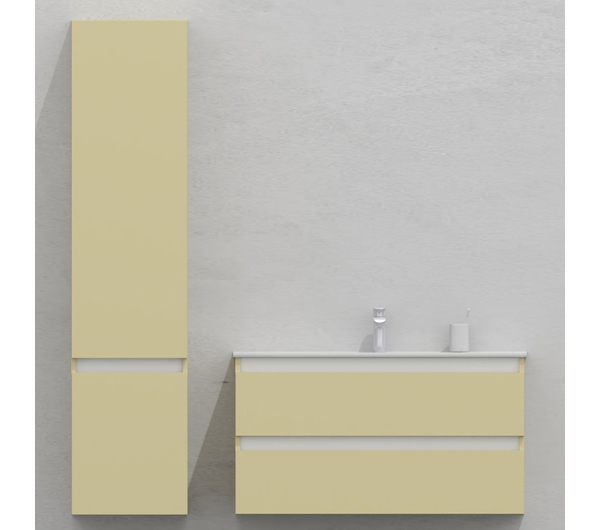 Шкаф-пенал для ванной подвесной глубина 40 см, левый, влагостойкий, цвет слоновая кость, матовая эмаль + лак, серия Сдпрестиж артикул SDPL-401014 изображение 2