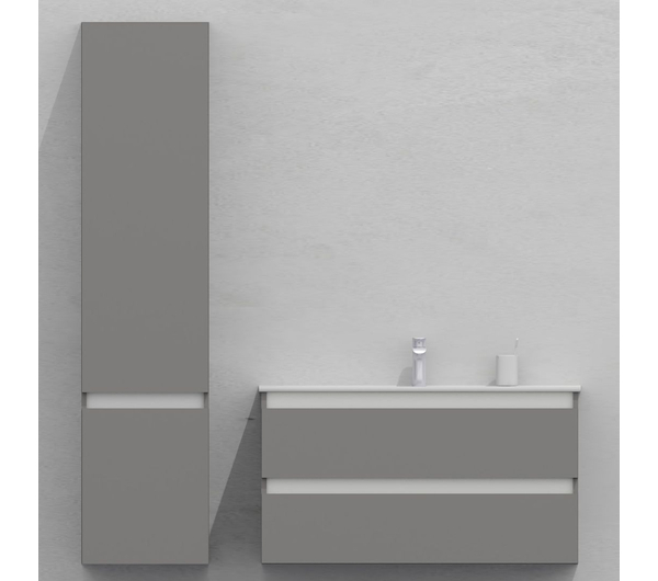 Шкаф-пенал для ванной подвесной глубина 40 см, левый, влагостойкий, цвет светло-серый, матовая эмаль + лак, серия Сдпрестиж артикул SDPL-405000-N изображение 2