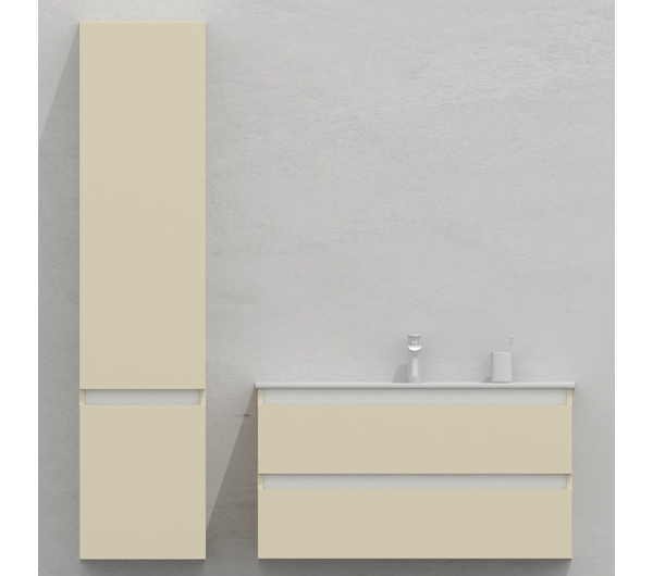 Шкаф-пенал для ванной подвесной глубина 40 см, левый, влагостойкий, цвет светлая слоновая кость, матовая эмаль + лак, серия Сдпрестиж артикул SDPL-401015 изображение 2