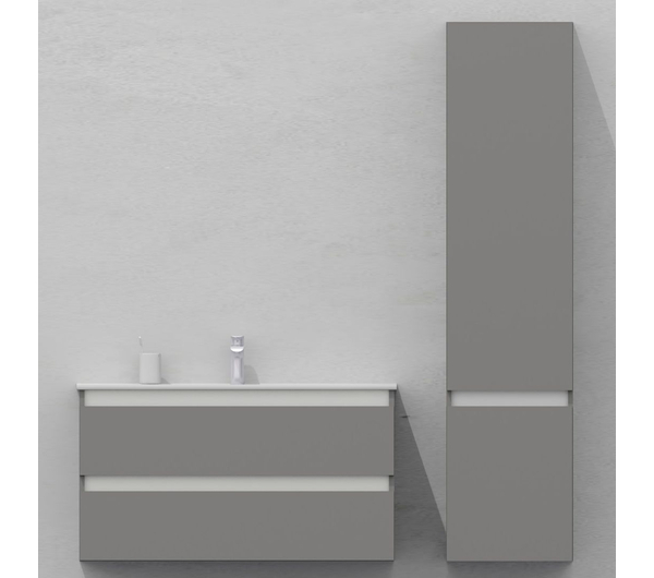 Шкаф-пенал для ванной подвесной глубина 40 см, правый, влагостойкий, цвет светло-серый, матовая эмаль + лак, серия СДпрестиж артикул SDPP-405000-N изображение 2