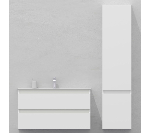 Шкаф-пенал для ванной подвесной глубина 40 см, правый, влагостойкий, цвет белый, матовая эмаль + лак, серия СДпрестиж артикул SDPP-400300-N изображение 2
