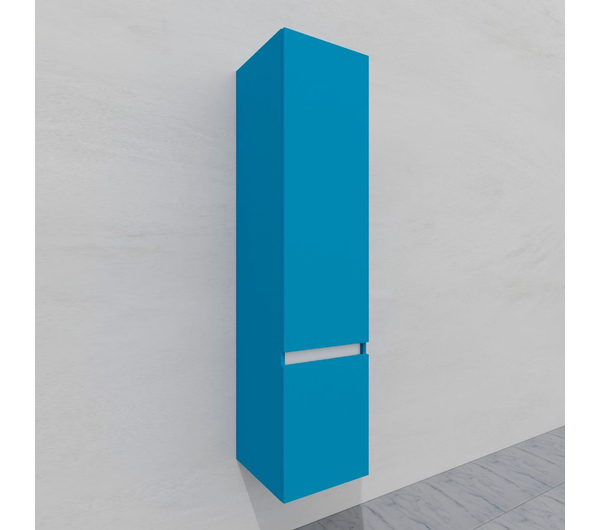 Шкаф-пенал для ванной подвесной глубина 40 см, правый, влагостойкий, цвет синий, матовая эмаль + лак, серия СДпрестиж артикул SDPP-405012 изображение 3
