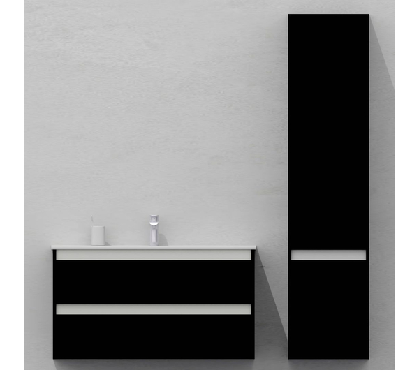Шкаф-пенал для ванной подвесной глубина 40 см, правый, влагостойкий, цвет черный, матовая эмаль + лак, серия СДпрестиж артикул SDPP-409000-N изображение 3