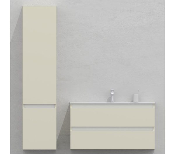 Шкаф-пенал для ванной подвесной глубина 35 см, левый, влагостойкий, цвет жемчужно-белый, матовая эмаль + лак, серия Сдпрестиж артикул SDPL35-401013 изображение 2