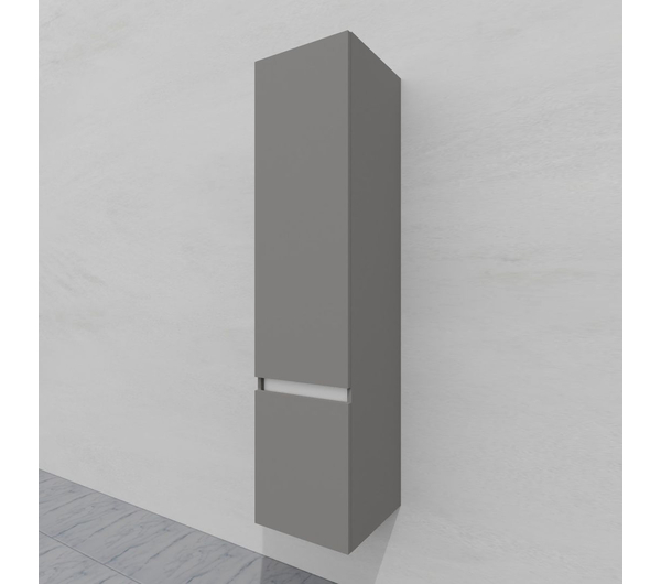 Шкаф-пенал для ванной подвесной глубина 35 см, левый, влагостойкий, цвет светло-серый, матовая эмаль + лак, серия Сдпрестиж артикул SDPL35-405000-N изображение 4