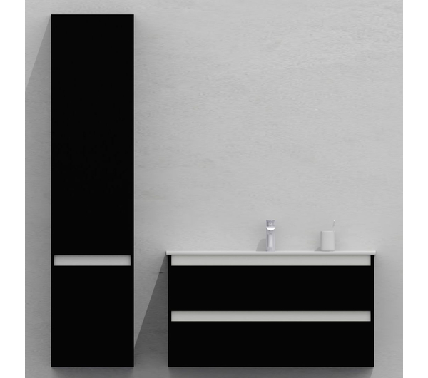 Шкаф-пенал для ванной подвесной глубина 35 см, левый, влагостойкий, цвет черный, матовая эмаль + лак, серия Сдпрестиж артикул SDPL35-409000-N изображение 2