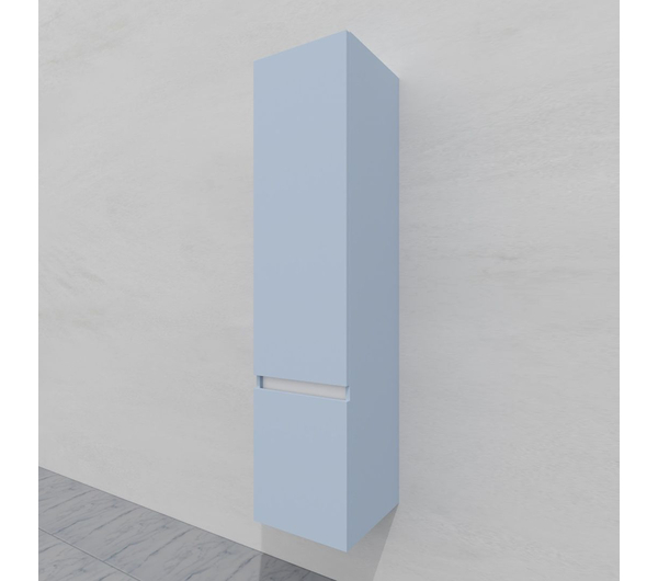 Шкаф-пенал для ванной подвесной глубина 35 см, левый, влагостойкий, цвет голубой, матовая эмаль + лак, серия Сдпрестиж артикул SDPL35-401020-R80B изображение 3
