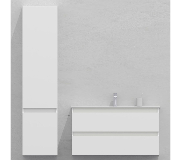 Шкаф-пенал для ванной подвесной глубина 35 см, левый, влагостойкий, цвет белый, матовая эмаль + лак, серия Сдпрестиж артикул SDPL35-400300-N изображение 2