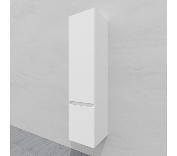 Шкаф-пенал для ванной подвесной глубина 35 см, левый, влагостойкий, цвет белый, матовая эмаль + лак, серия Сдпрестиж артикул SDPL35-400300-N изображение 4