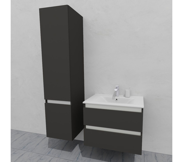 Комплект мебели для ванной тумба 70 см и пеналом 40*35*170 см, левый, цвет NCS S 7500-N, влагостойкий, матовая эмаль + лак, серия СДпрестиж артикул SDPLTM35-707500-N изображение 2