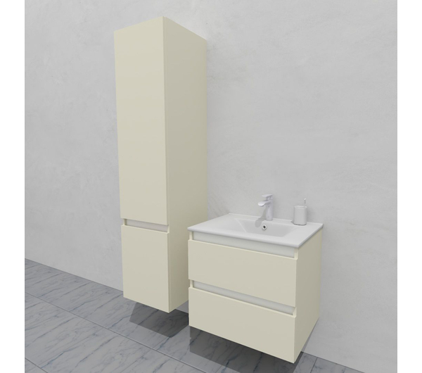 Комплект мебели для ванной тумба 60 см и пеналом 40*35*170 см, левый, цвет RAL 1013, влагостойкий, матовая эмаль + лак, серия СДпрестиж артикул SDPLTM35-601013 изображение 2