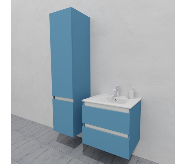 Комплект мебели для ванной тумба 60 см и пеналом 40*35*170 см, левый, цвет RAL 5024, влагостойкий, матовая эмаль + лак, серия СДпрестиж артикул SDPLTM35-605024 изображение 2