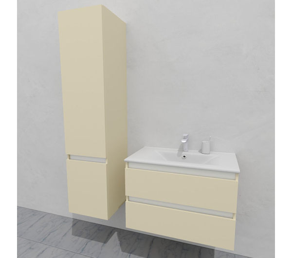 Комплект мебели для ванной тумба 80 см с раковиной и пеналом 40*35*170 см, левый, цвет RAL 1015, влагостойкий, матовая эмаль + лак, серия СДпрестиж артикул SDPLTMR35-801015 изображение 2